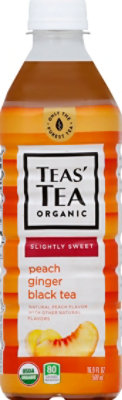 TEAS TEA Organic Lightly Sweet Black Tea Peach Ginger - 16.9 Fl. Oz. - Image 2