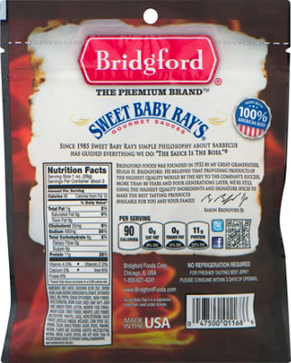 Bridgford Sweet Baby Rays Beef Jerky Original - 3.25 Oz - Image 5