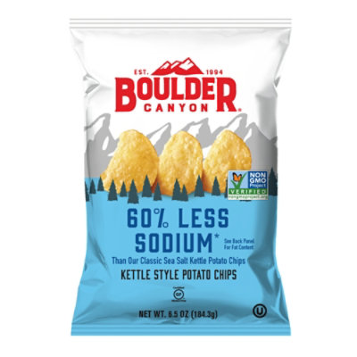 Boulder Canyon Authentic Foods Potato Chips Kettle Cooked Less Sodium - 6.5 Oz - Image 1