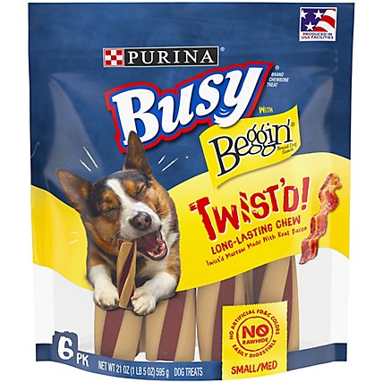 Busy Dog Treats Twistd With Beggin Bacon 6 Count - 21 Oz - Image 1