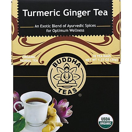 Buddha Teas Herbal Tea Organic Turmeric Ginger Bags - 18 Count - Image 2