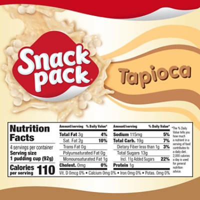 Snack Pack Tapioca Pudding - 4-3.5 Oz - Image 2