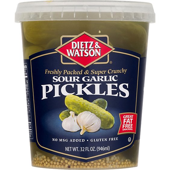 Dietz & Watson Pickles Sour Garlic - 32 Oz