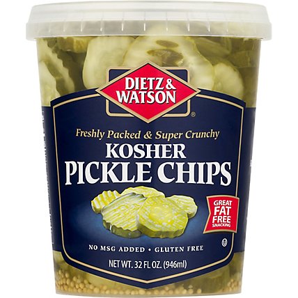 Dietz & Watson Kosher Pickle Chips - 32 Oz - Image 1