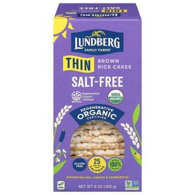 Lundberg Family Farms Regenerative Organic Certified Brown Rice Salt Free Thin Stackers - 6 Oz - Image 2