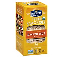 Lundberg Thin Stackers Cakes Rice Organic Brown Rice Salt-Free - 24 Count
