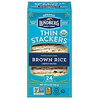 Lundberg Thin Stackers Cakes Rice Organic Brown Rice Lightly Salted - 24 Count - Image 3