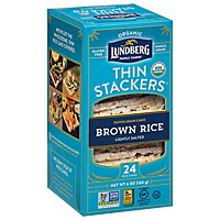 Lundberg Thin Stackers Cakes Rice Organic Brown Rice Lightly Salted - 24 Count - Image 1