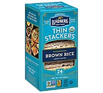 Lundberg Thin Stackers Cakes Rice Organic Brown Rice Lightly Salted - 24 Count
