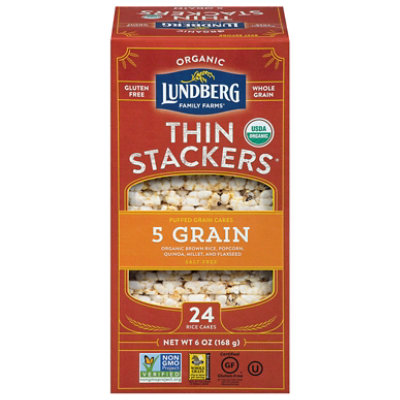 Lundberg Thin Stackers Cakes Rice Organic 5 Grain - 24 Count - Image 3