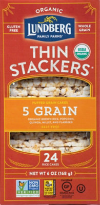 Lundberg Thin Stackers Cakes Rice Organic 5 Grain - 24 Count - Image 2