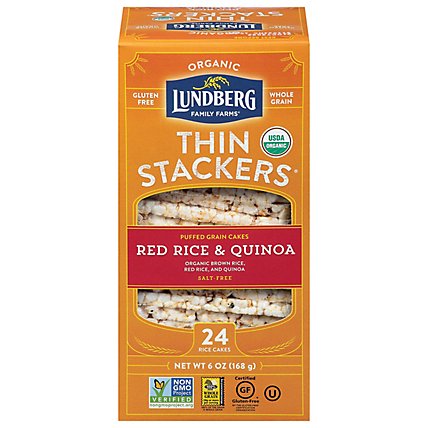 Lundberg Thin Stackers Cakes Rice Organic Red Rice & Quinoa - 24 Count - Image 3
