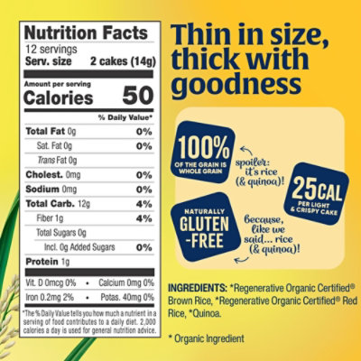 Lundberg Family Farms Regenerative Organic Certified Red Rice & Quinoa Thin Stackers - 6 Oz - Image 5