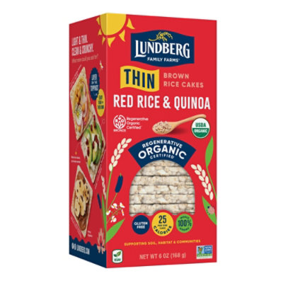 Lundberg Thin Stackers Cakes Rice Organic Red Rice & Quinoa - 24 Count