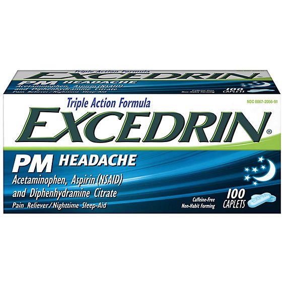 Excedrin PM Headache Caplets - 100 Count