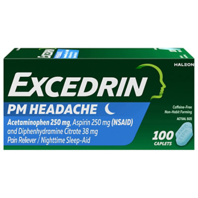 Excedrin PM Headache Caplets - 100 Count