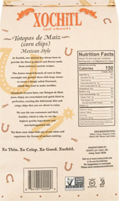 Xochitl Mexican Style White No Salt Corn Chips - 16 Oz - Image 6