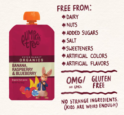 Peter Rabbit Organics Snack Fruit Pure Raspberry Banana & Blueberry - 4 Oz - Image 3