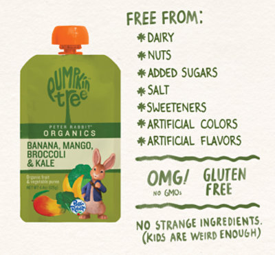 Peter Rabbit Organics Snack Vegetable Fruit Pure Kale Broccoli & Mango - 4.4 Oz - Image 7