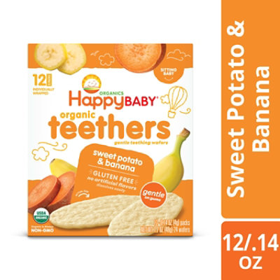 Happy Baby Organics Teether Crackers Sweet Potato And Banana - 12-0.14 Oz - Image 2