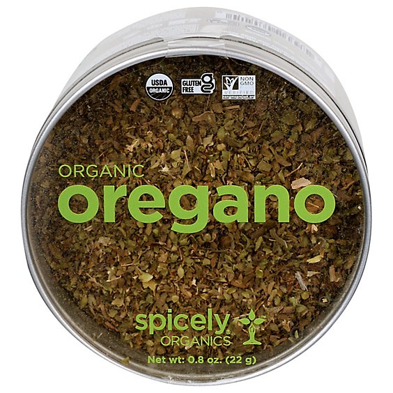 Spicely Organic Spices Oregano Mediterranean Tin - 0.8 Oz