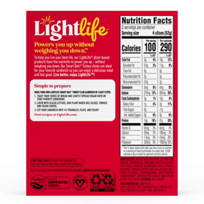 Lightlife Smart Deli Veggie Turkey Slices Meatless - 5.5 Oz - Image 7