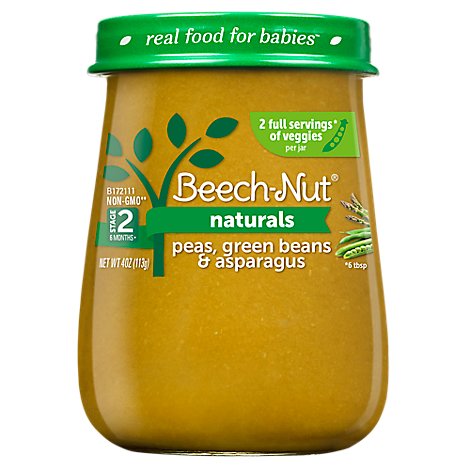 Beech-Nut Naturals Baby Food Stage 2 Peas Green Beans & Asparagus - 4 Oz