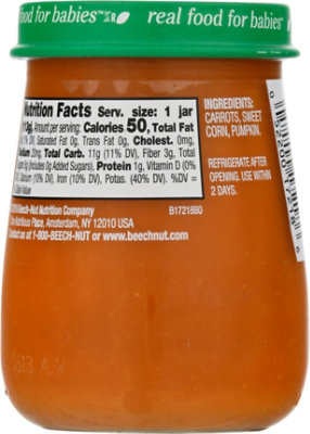Beech-Nut Naturals Stage 2 Carrots Sweet Corn & Pumpkin Baby Food - 4 Oz - Image 5
