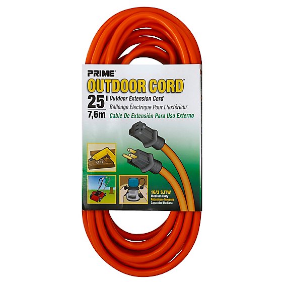 Prime Extension Cord Orange 25 Feet - Each