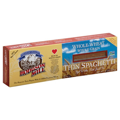 Hodgson Mill Pasta Whole Wheat Whole Grain Thin Spaghetti Box - 16 Oz