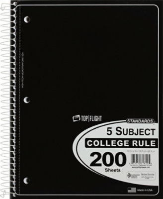 Top Flight Notebook 5 Subject Cr - 200 Count - Image 2