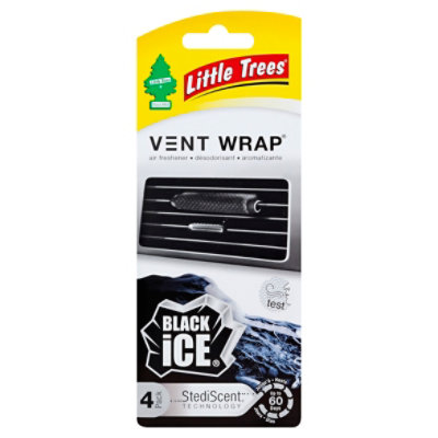 Little Trees Air Fresheners Vent Wrap Black Ice - 4 Count