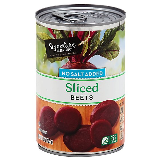 Signature SELECT Beets Sliced No Salt Added Can - 15 Oz