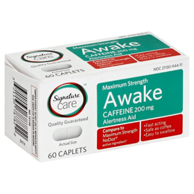 Signature Select/Care Awake Caplet Caffeine 200mg Alertness Aid Maximum Strength - 60 Count - Image 1