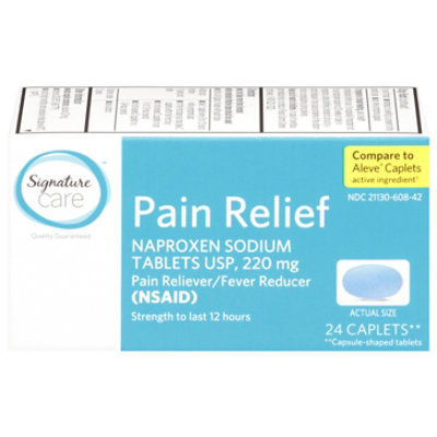 Signature Select/Care Naproxen Sodium Pain Reliever Fever Reducer 220mg NSAID Caplet - 24 Count - Image 3