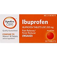 Signature Care Ibuprofen Pain Reliever Fever Reducer 200mg NSAID Tablet Orange - 50 Count - Image 2