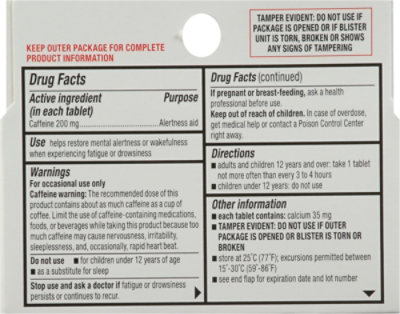 Signature Select/Care Stay Awake Tablet Caffeine 200mg Alertness Aid Maximum Strength - 40 Count - Image 4