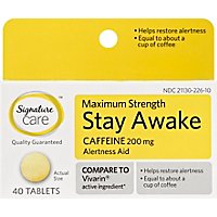 Signature Care Stay Awake Tablet Caffeine 200mg Alertness Aid Maximum Strength - 40 Count - Image 2