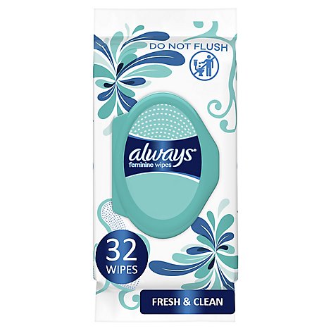 Always Feminine Wipes Fresh & Clean Soft - 32 Count