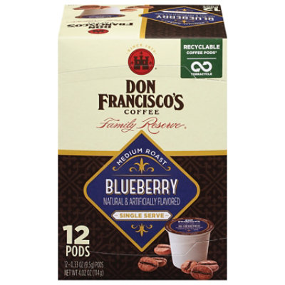 Don Franciscos Coffee Family Reserve Coffee Single Serve Medium Roast Blueberry - 12-0.33 Oz - Image 3