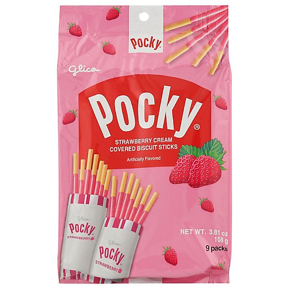 Glico Pocky Strawberry 9 Pack - 4.19 Oz