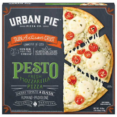 Urban Pie Pizza Co. Pizza Thin Crust Pesto Fresh Mozzarella Frozen 16