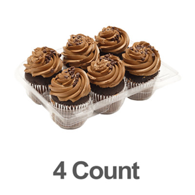 Bakery Cupcake Chocolate With Buttercream 4 Count Each Safeway