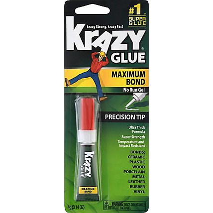Krazy Glue Super Glue Maximum Bond Precision Tip No Run Gel - 0.14 Oz - Image 2