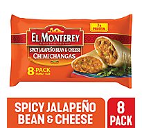 El Monterey Spicy Jalapeno Bean & Cheese Chimichangas Family Size 8 Count - 32 Oz