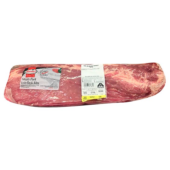 Meat Counter Pork Loin Back Ribs Prev Frozen - 3 LB