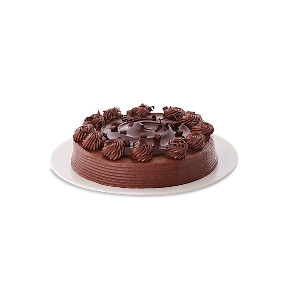 Bakery Cake 8 Inch 1 Layer Celebration Chocolate With Fudge Iced - Each