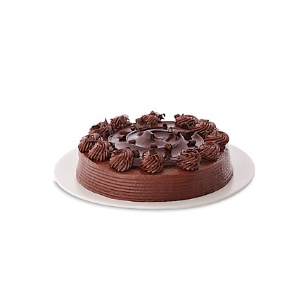 Bakery Cake 8 Inch 1 Layer Celebration Chocolate With Fudge Iced - Each - Image 1