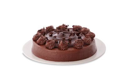 Bakery Cake 8 Inch 1 Layer Celebration Chocolate With Fudge Iced - Each - Image 1