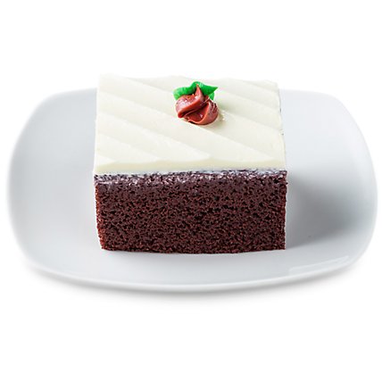 Bakery Cake Slice Red Velvet With Cream Cheese Icing - Each (460 Cal) - Image 1